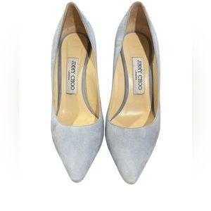 Light blue jimmy choo suede pumps
